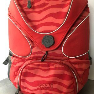 Jack Wolfskin Student Backpack Coral/Orange Preowned Multiple Pockets/Storage